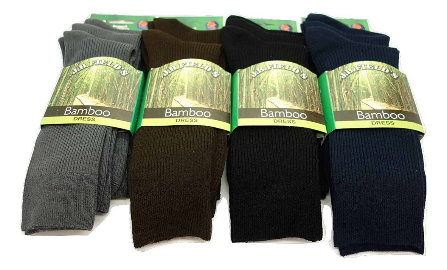 3 PAIR - J.B. Field's Men's Ribbed Bamboo Crew Dress Socks (CLEARANCE)