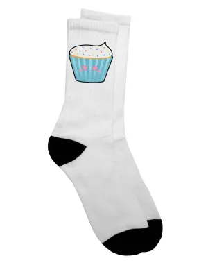 Adorable Cupcake with Sprinkles - Heart Eyes Adult Crew Socks by TooLoud