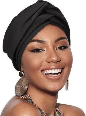 African Turban for Women Knotted Hair Wraps for Turban Head Scarf for Black Women Hair Cancer Chemo Headwear Cap