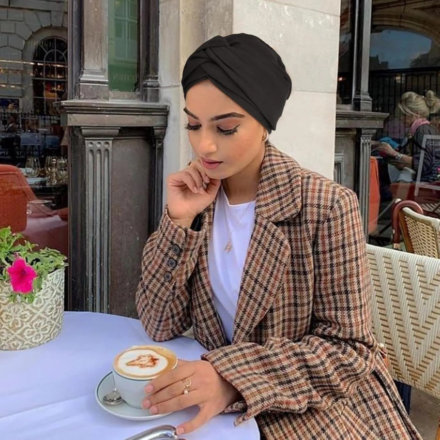 African Turban for Women Knotted Hair Wraps for Turban Head Scarf for Black Women Hair Cancer Chemo Headwear Cap