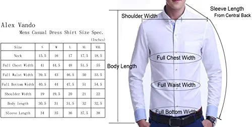 Alex Vando Mens Button Down Shirts Wrinkle Free 4-Way Stretch Print Business Casual Shirt,White Leaf,M
