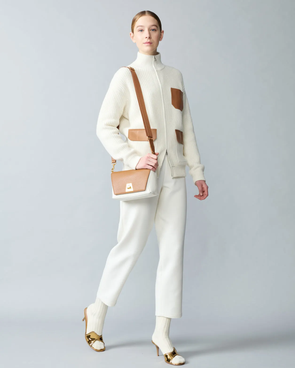 Ankle-Length Cotton Double-Face Pants
