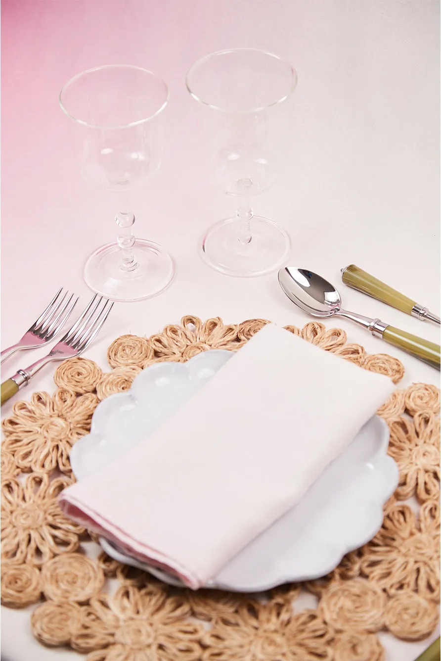 'Barely Pink' Linen Napkin in Pink, 50x50cm