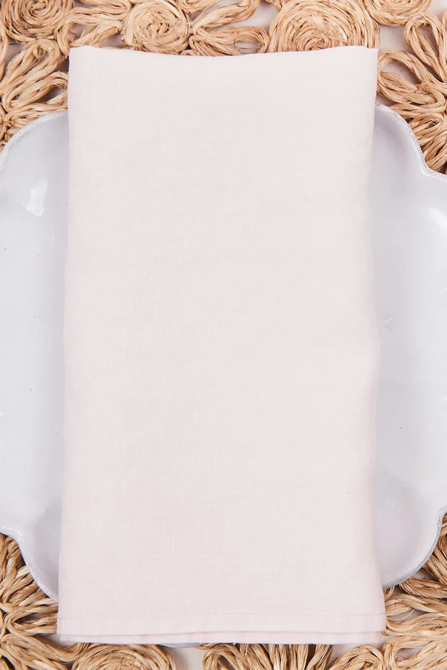 'Barely Pink' Linen Napkin in Pink, 50x50cm