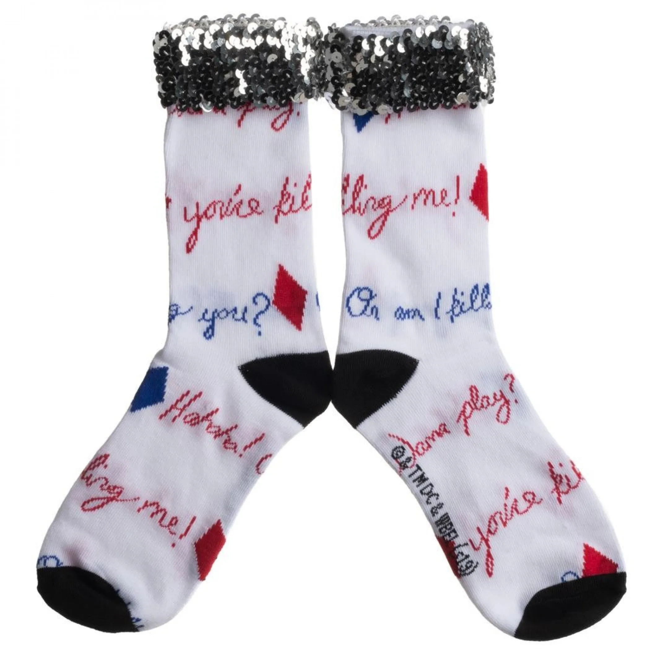 Birds of Prey Harley Quinn Sequin Cuff Crew Socks
