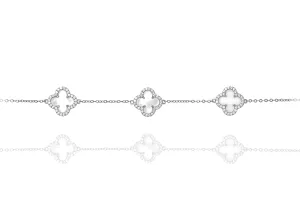 BK-66/SW - Mother of Pearl Clover Bracelet