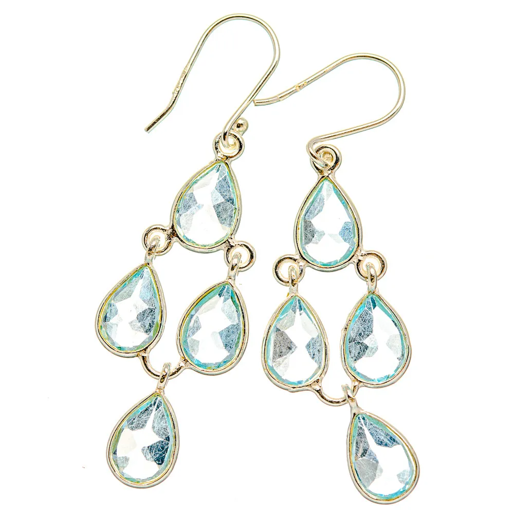Blue Topaz Earrings 2" (925 Sterling Silver) EARR429405