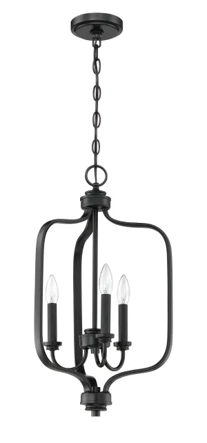 Bolden 3 Light Foyer in Flat Black