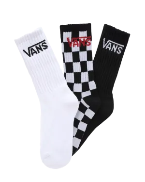 Boys Classic Crew Socks (3 Pack) in Black & White