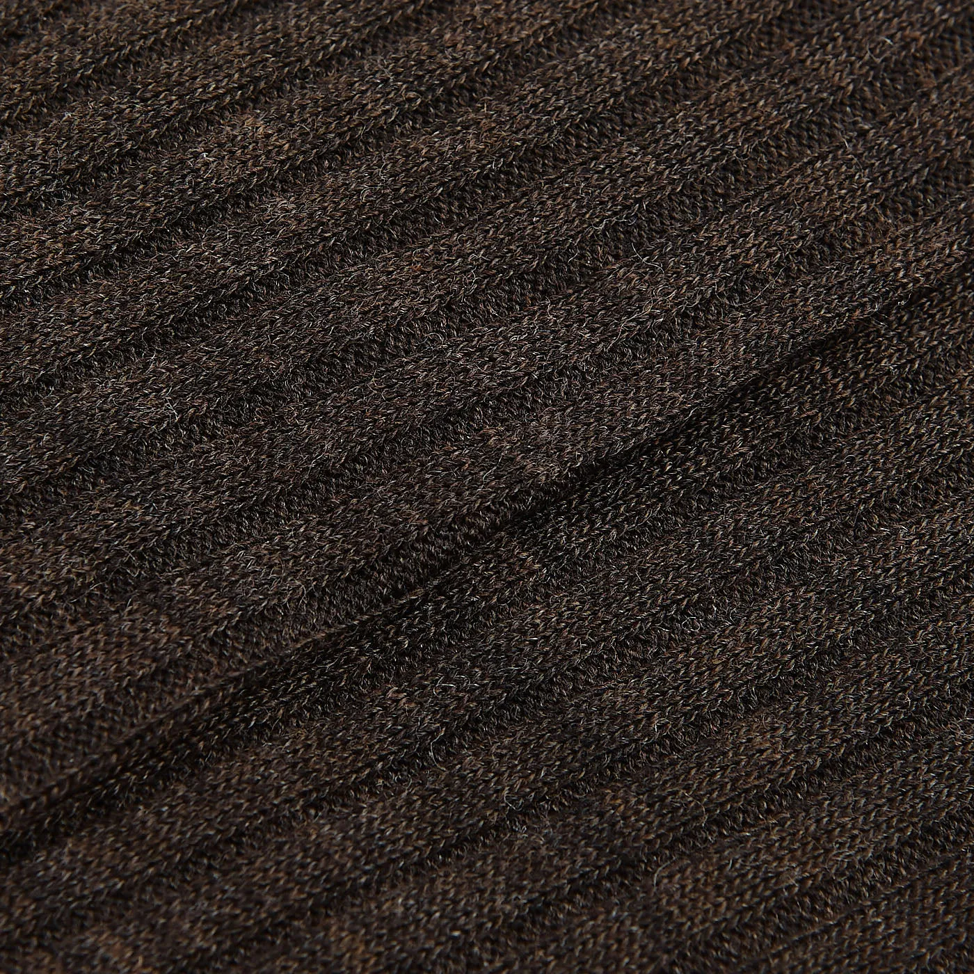 Brown Merino Wool Ribbed Ankle Socks