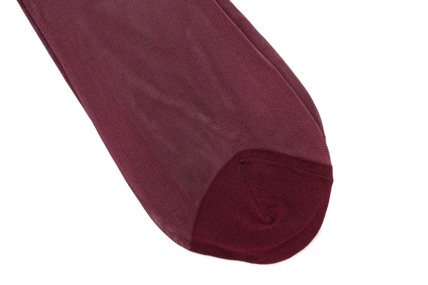Burgundy Silk Formal Socks