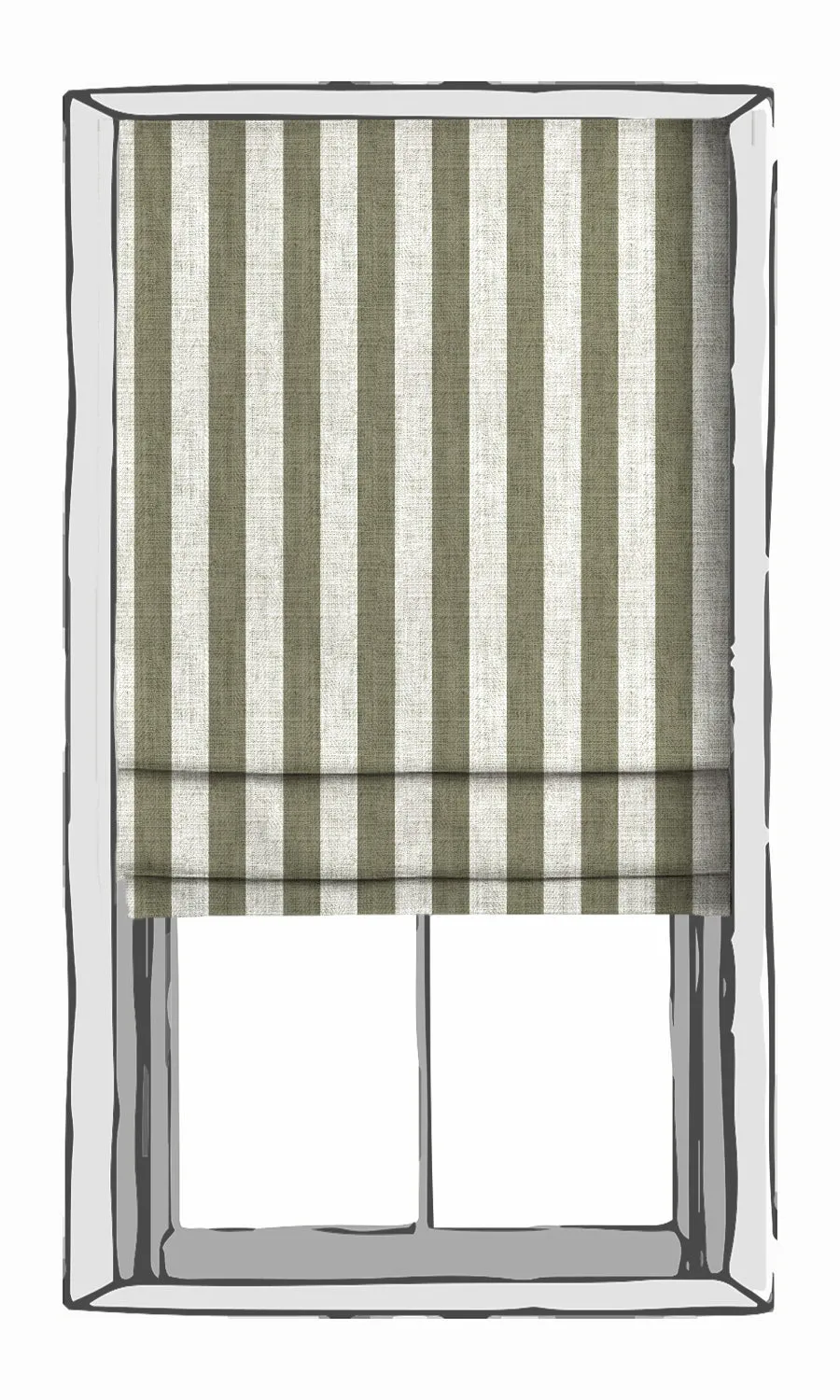 'Buseno' Modern Striped Custom Shades (Green/ White)