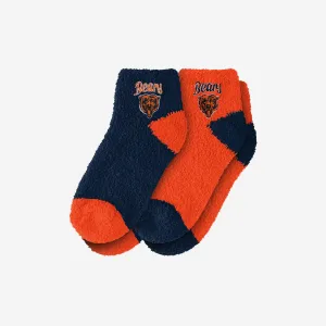 Chicago Bears 2 Pack Womens Script Logo Fuzzy Ankle Socks