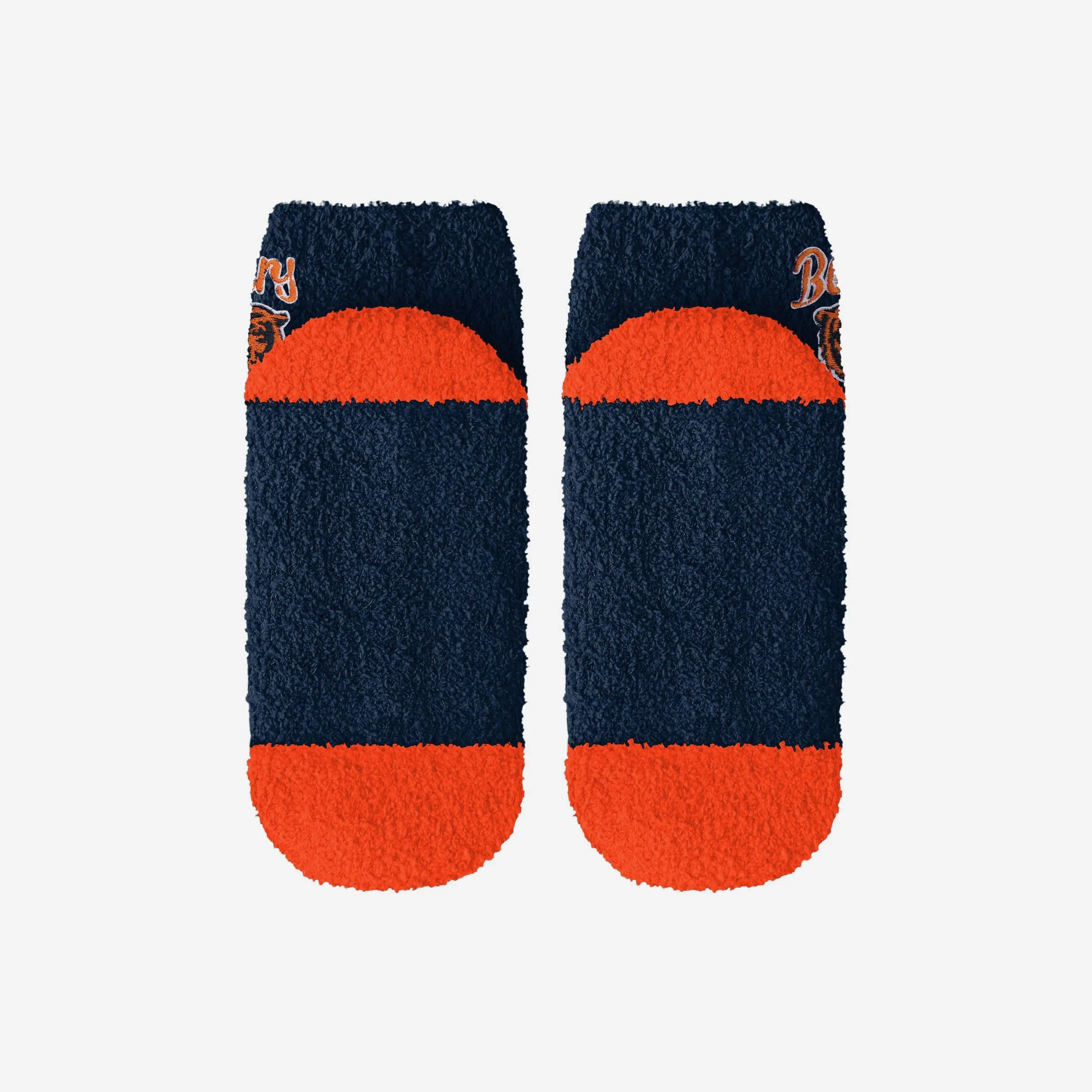 Chicago Bears 2 Pack Womens Script Logo Fuzzy Ankle Socks