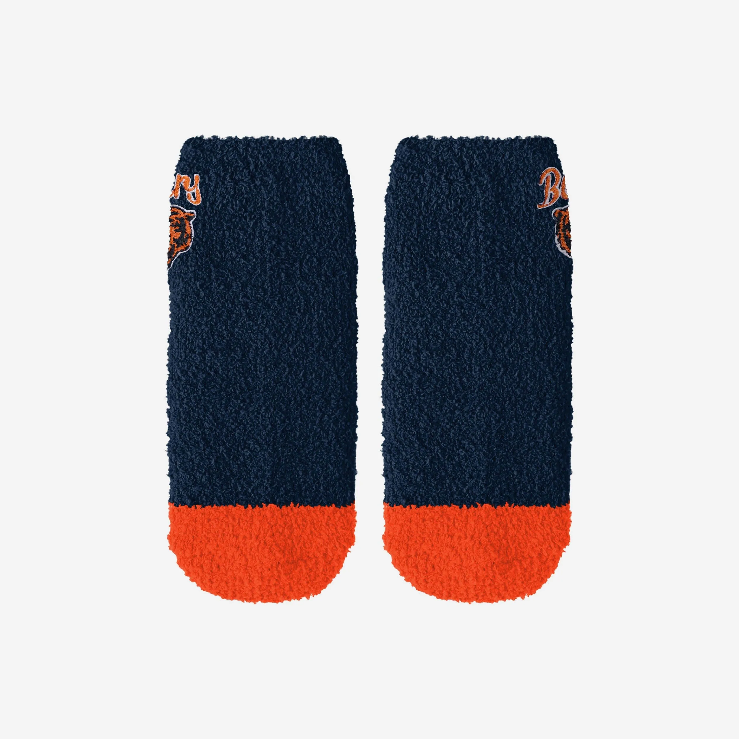 Chicago Bears 2 Pack Womens Script Logo Fuzzy Ankle Socks