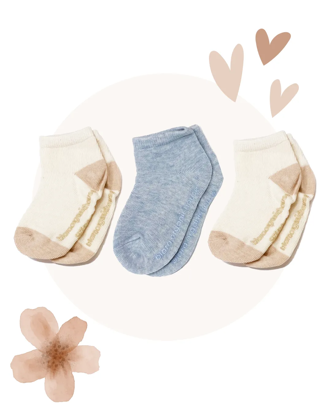 Children's Socks Bundle (3 Pairs, Nature color & Sky Blue)