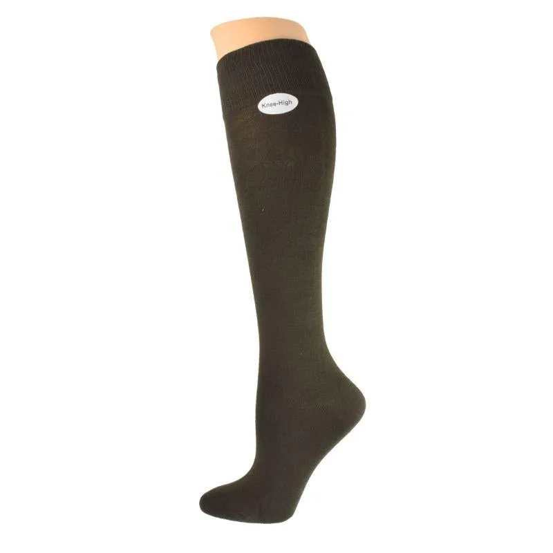 Classic Flat Knit Rayon Knee Hi Socks 2 pair Pack