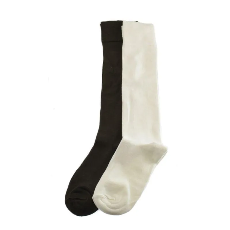 Classic Flat Knit Rayon Knee Hi Socks 2 pair Pack