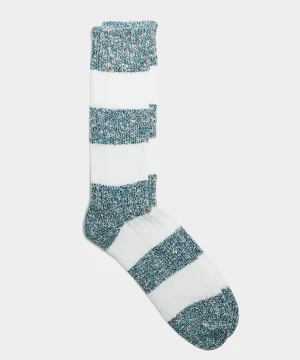 Corgi Dual Color Stripe Sock in Blue Mix