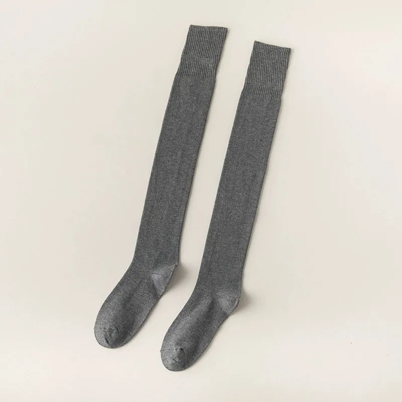 Cozy Black Wool Over-the-Knee Socks