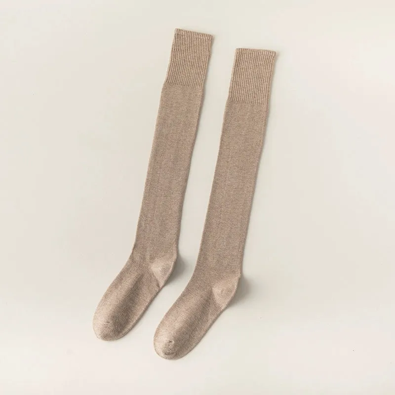 Cozy Black Wool Over-the-Knee Socks