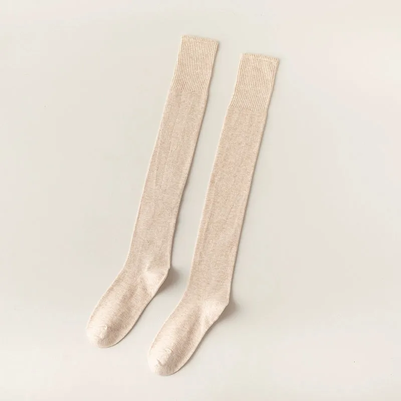 Cozy Black Wool Over-the-Knee Socks