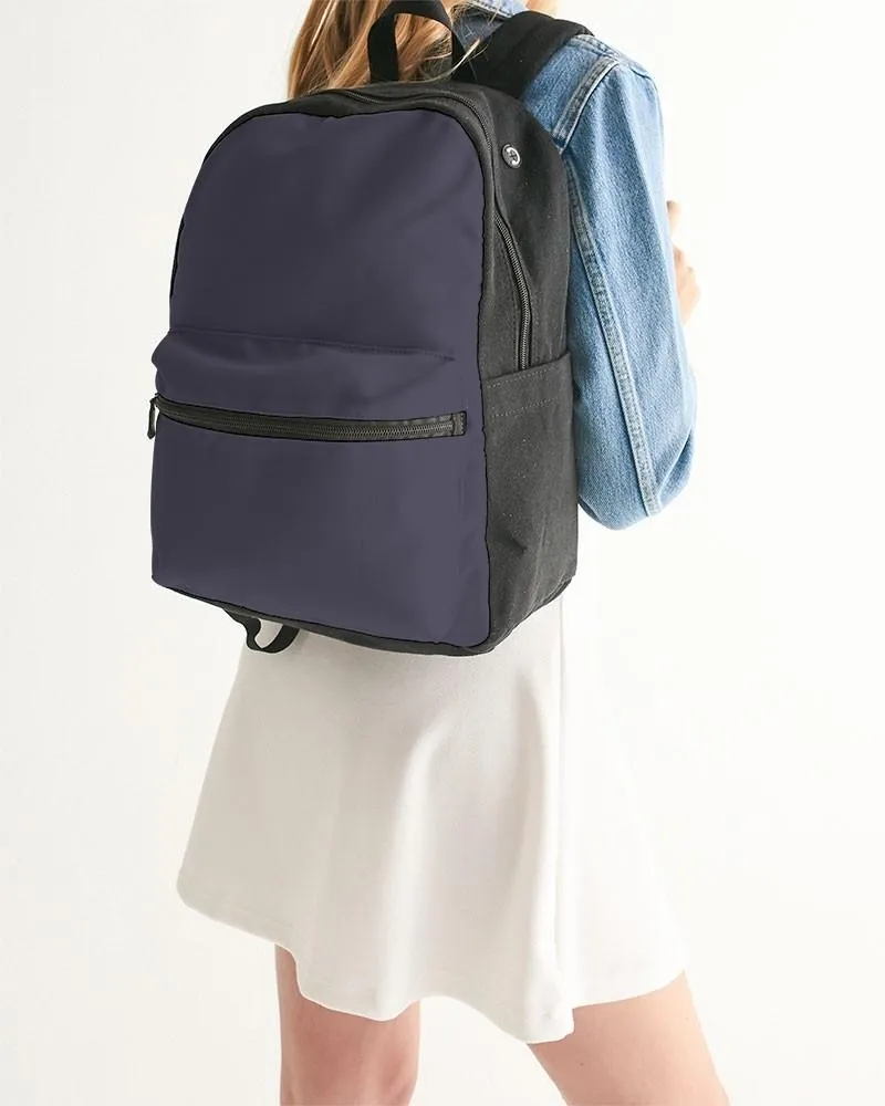 Dark Blue Gray Canvas Backpack | Dark Pale Pastel Blue Gray | C30M30Y0K80