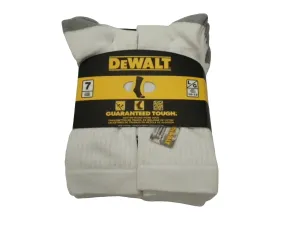DEWALT White Cotton Work Socks 7-Pack, Men's Size 10-13