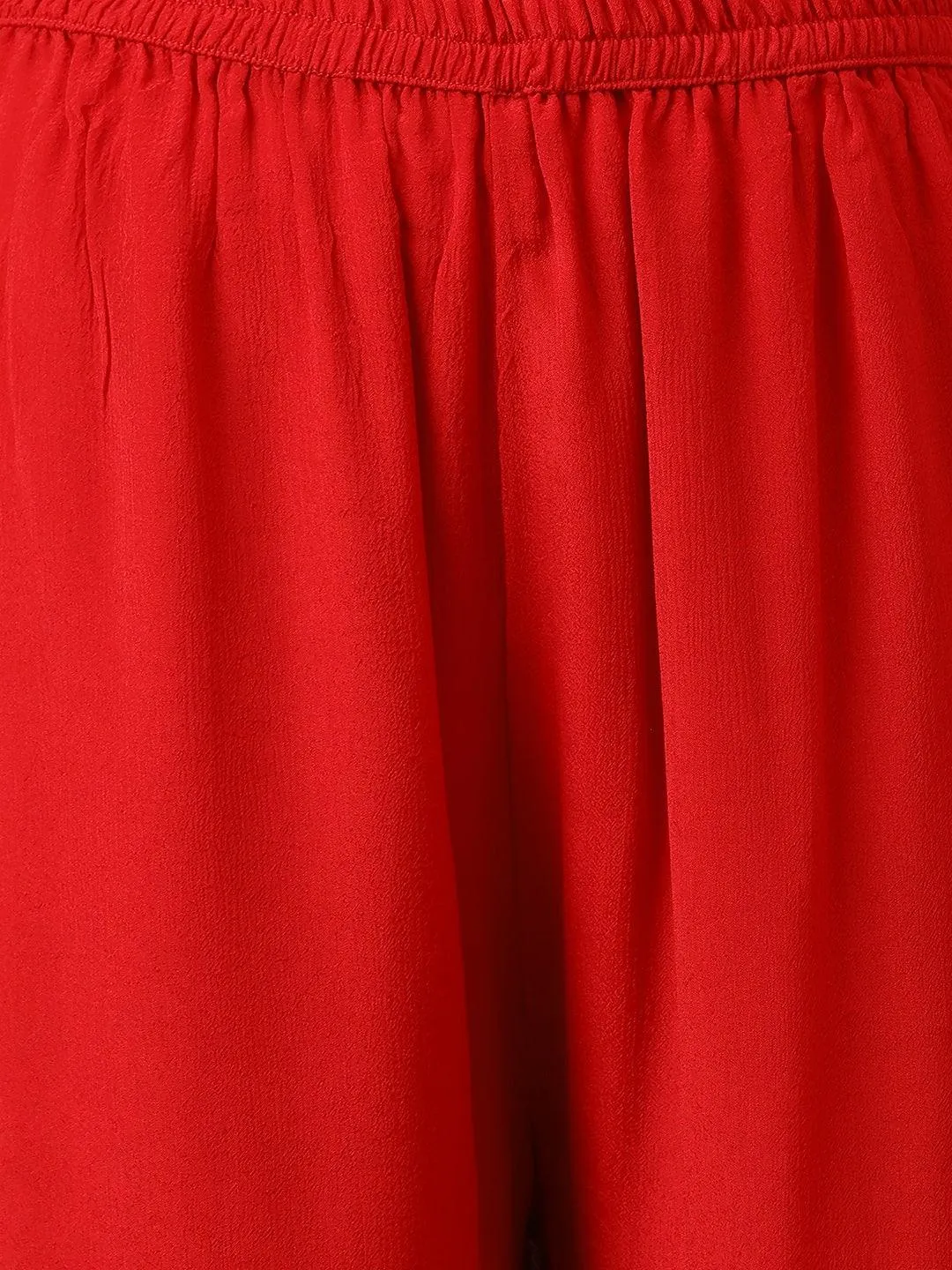 Divena Pure georgette Jaipuri Mothda Red Kurta Sharara Set with Dupatta
