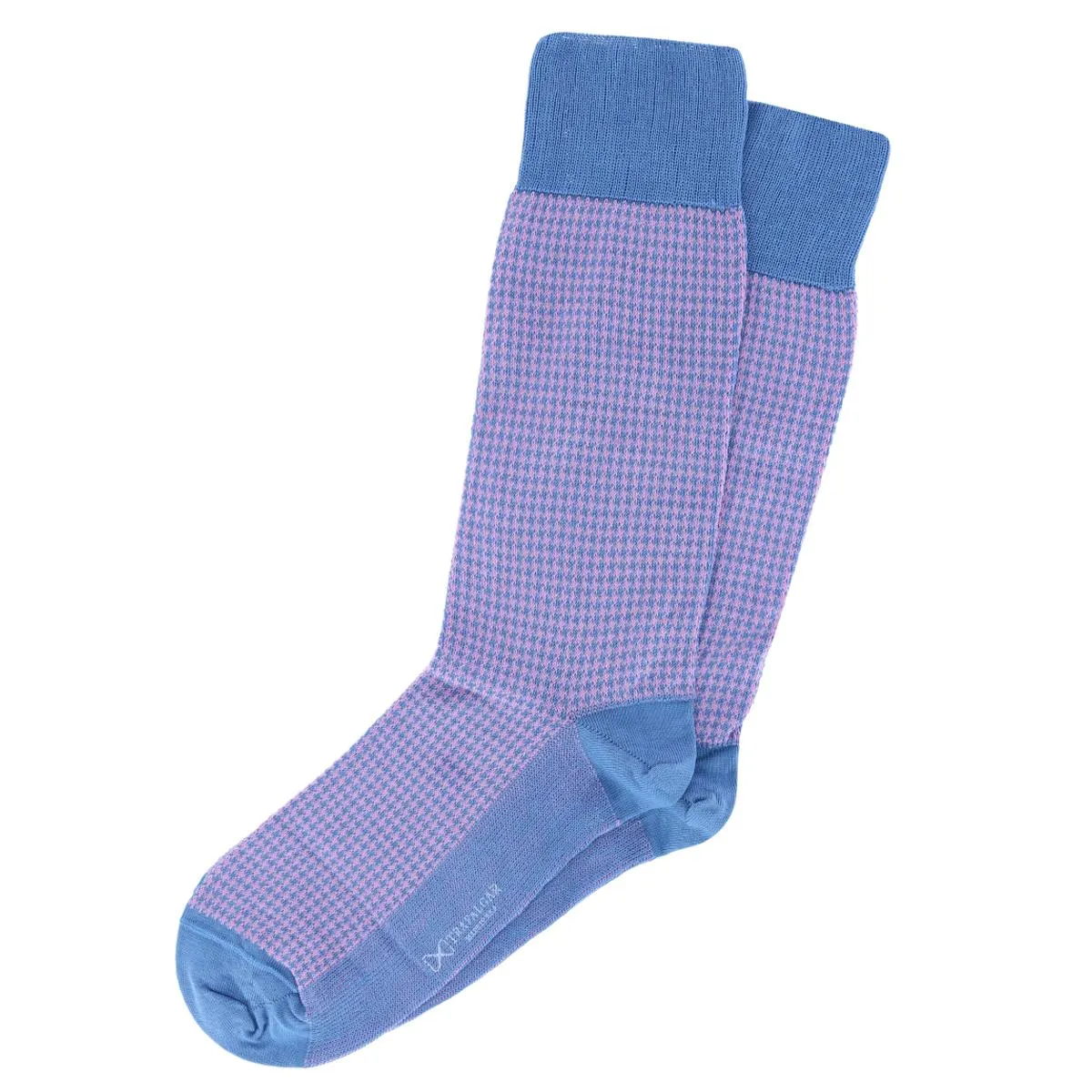 Doyle Houndstooth Design Mercerized Cotton Mid-Calf Socks