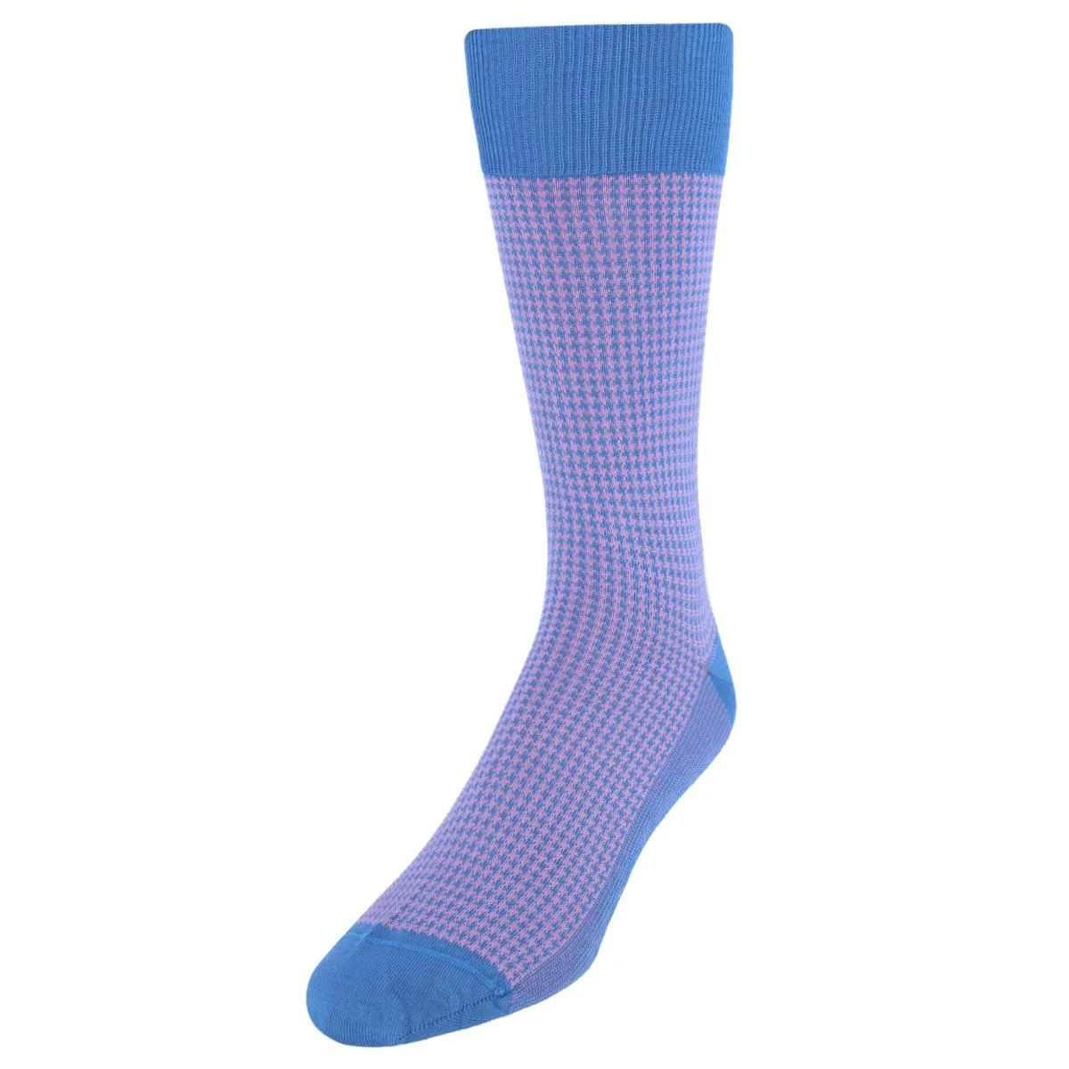 Doyle Houndstooth Design Mercerized Cotton Mid-Calf Socks