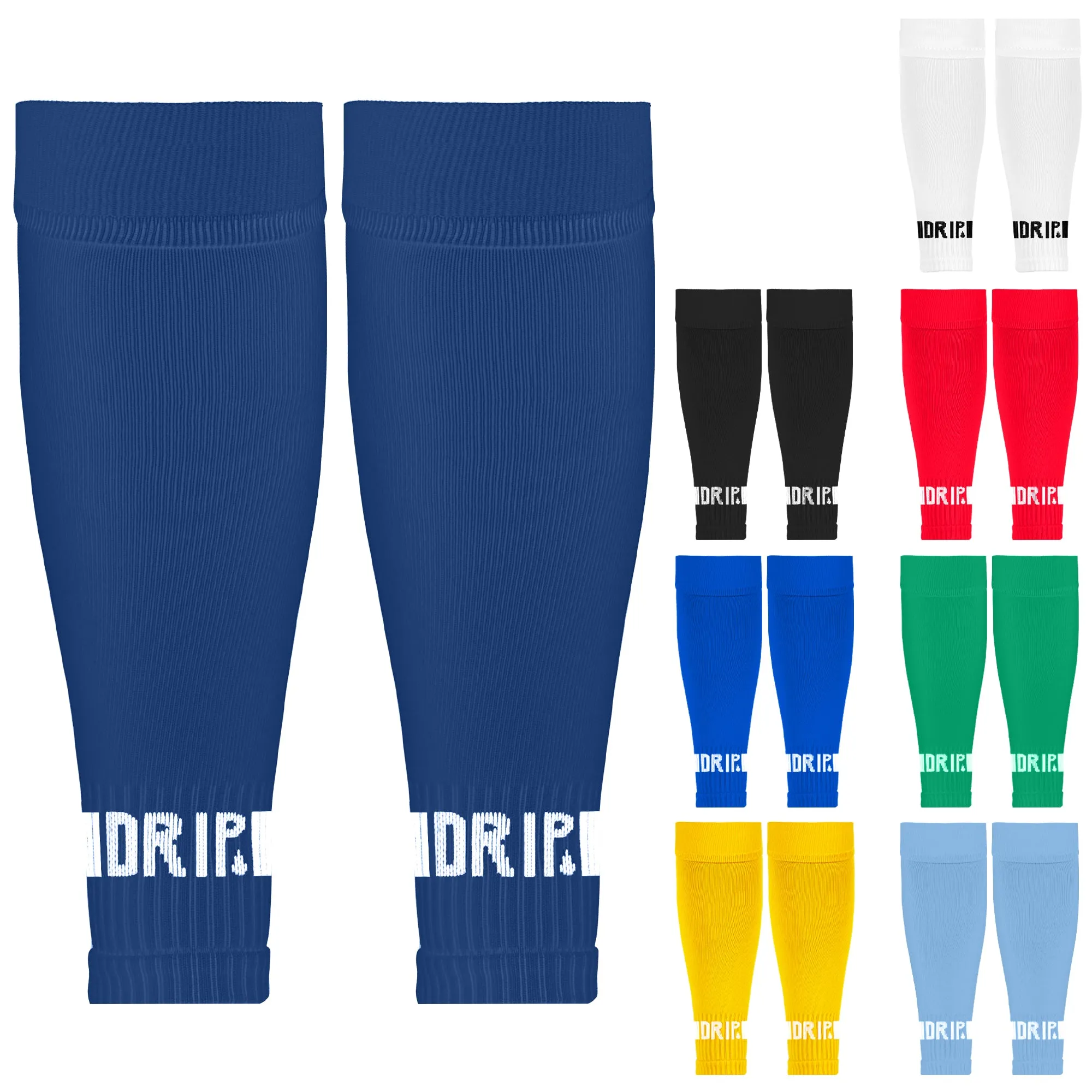 DRIPsox® Sock Sleeves | To go with Grip Socks | Calf Comfort DripMesh Technology | 3 Sizes for Kids, Juniors, Women & Men (S:13C-3.5 | M:4-7.5 | L:8 )