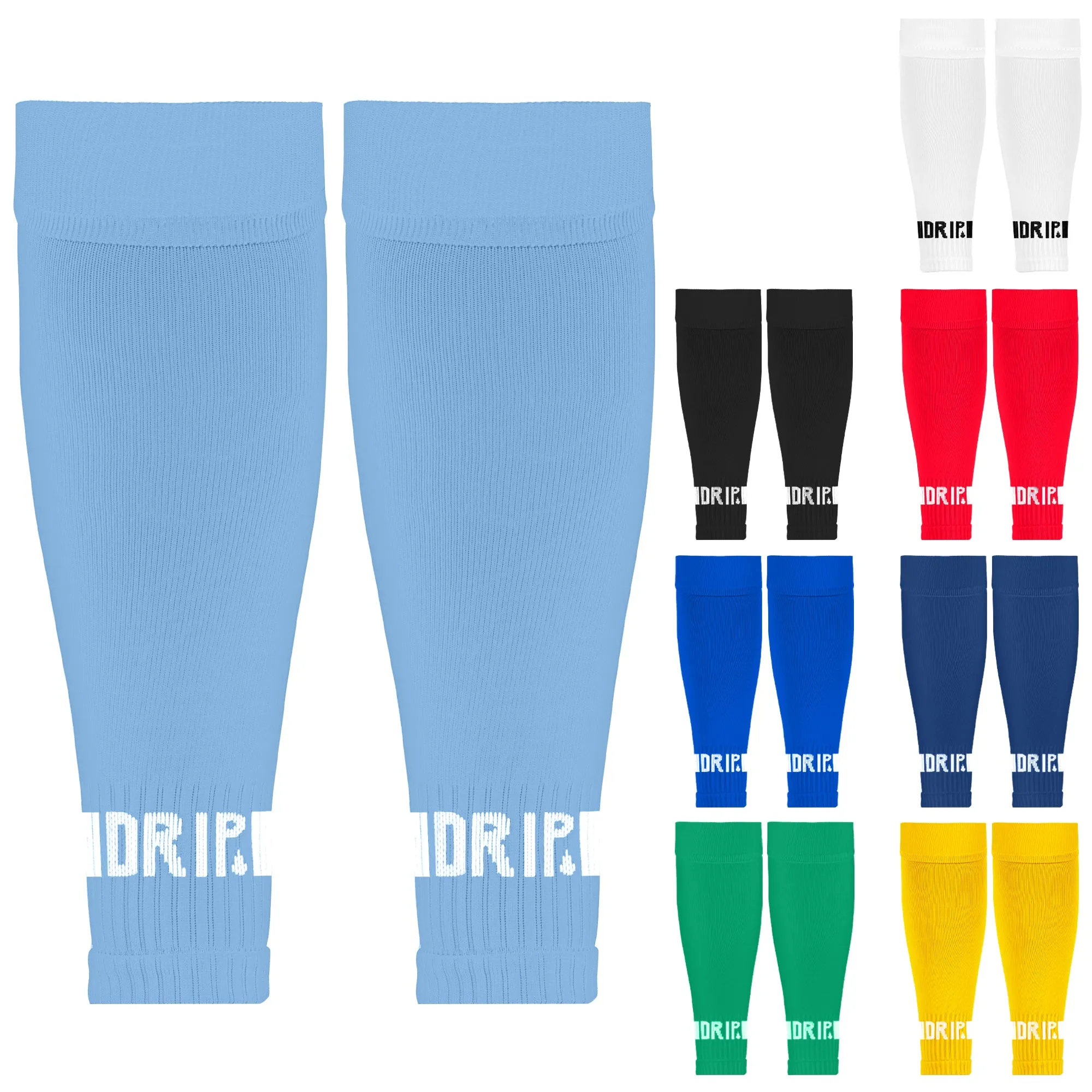DRIPsox® Sock Sleeves | To go with Grip Socks | Calf Comfort DripMesh Technology | 3 Sizes for Kids, Juniors, Women & Men (S:13C-3.5 | M:4-7.5 | L:8 )