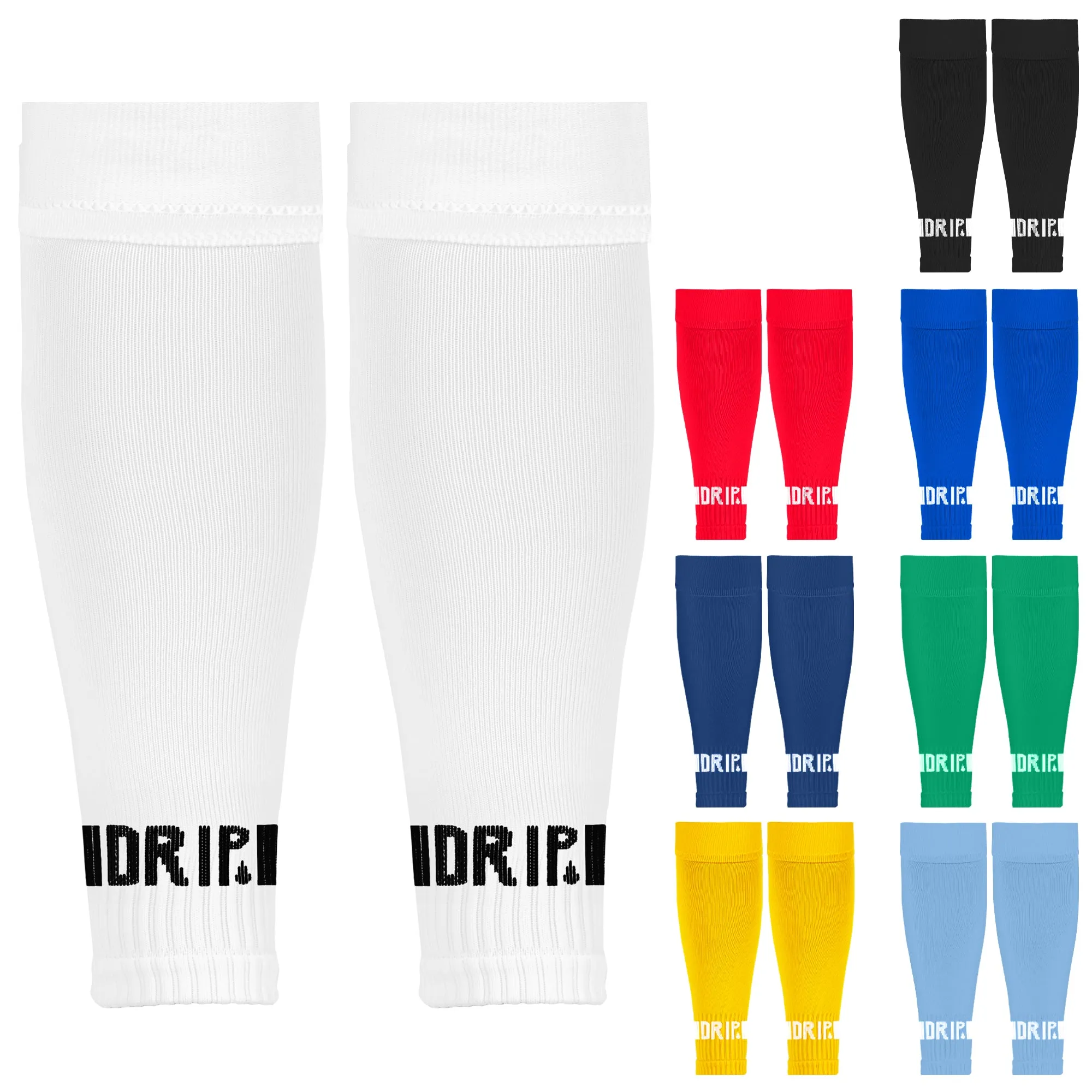 DRIPsox® Sock Sleeves | To go with Grip Socks | Calf Comfort DripMesh Technology | 3 Sizes for Kids, Juniors, Women & Men (S:13C-3.5 | M:4-7.5 | L:8 )