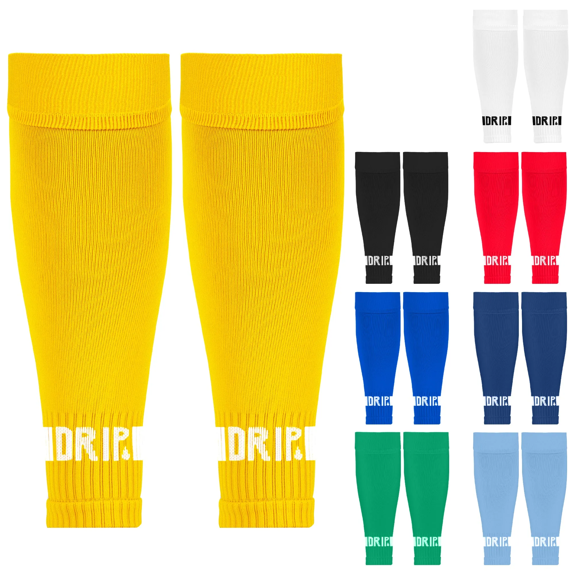 DRIPsox® Sock Sleeves | To go with Grip Socks | Calf Comfort DripMesh Technology | 3 Sizes for Kids, Juniors, Women & Men (S:13C-3.5 | M:4-7.5 | L:8 )