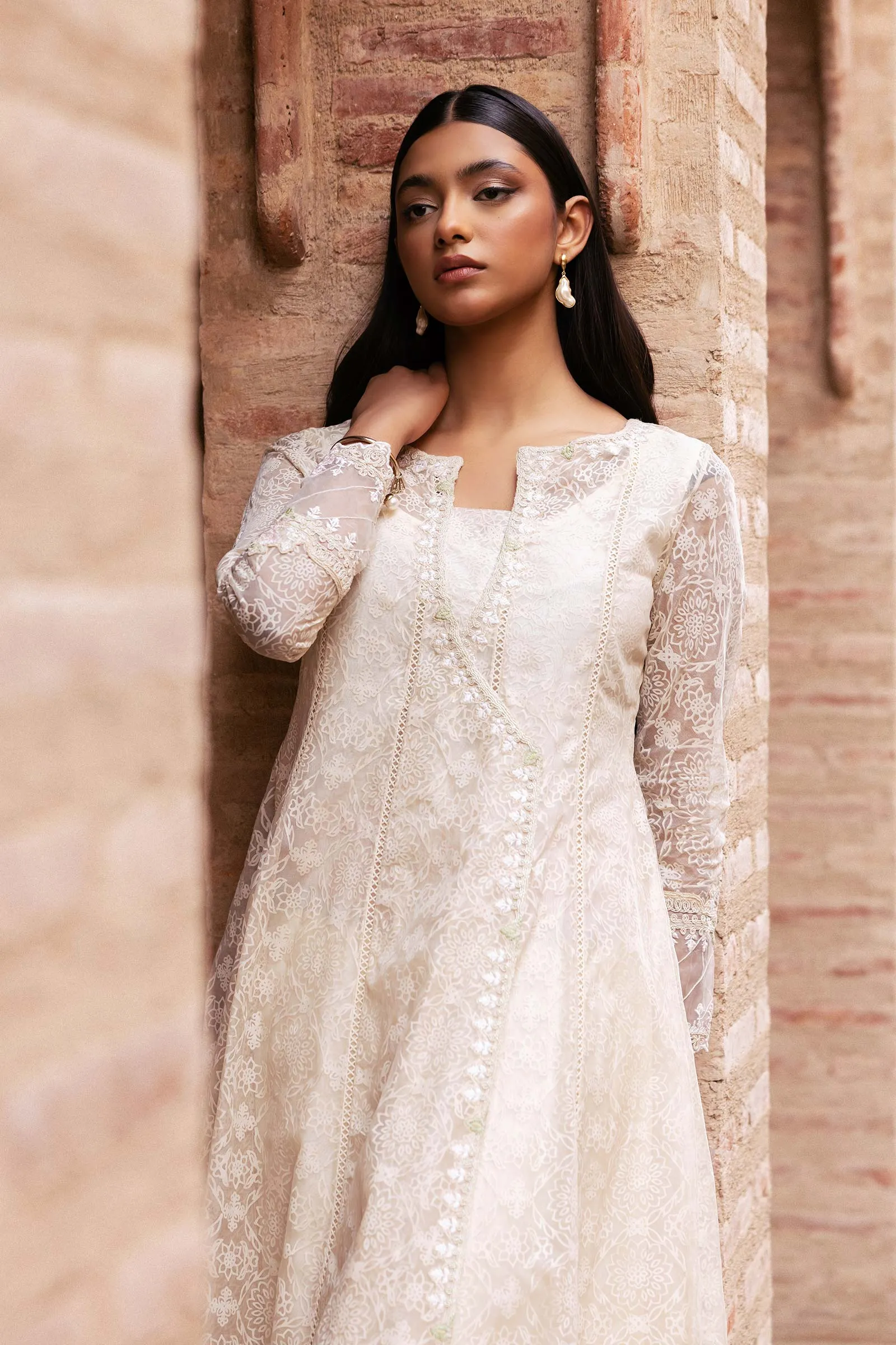 Embroidered Organza Pishwas | MB-F24-514