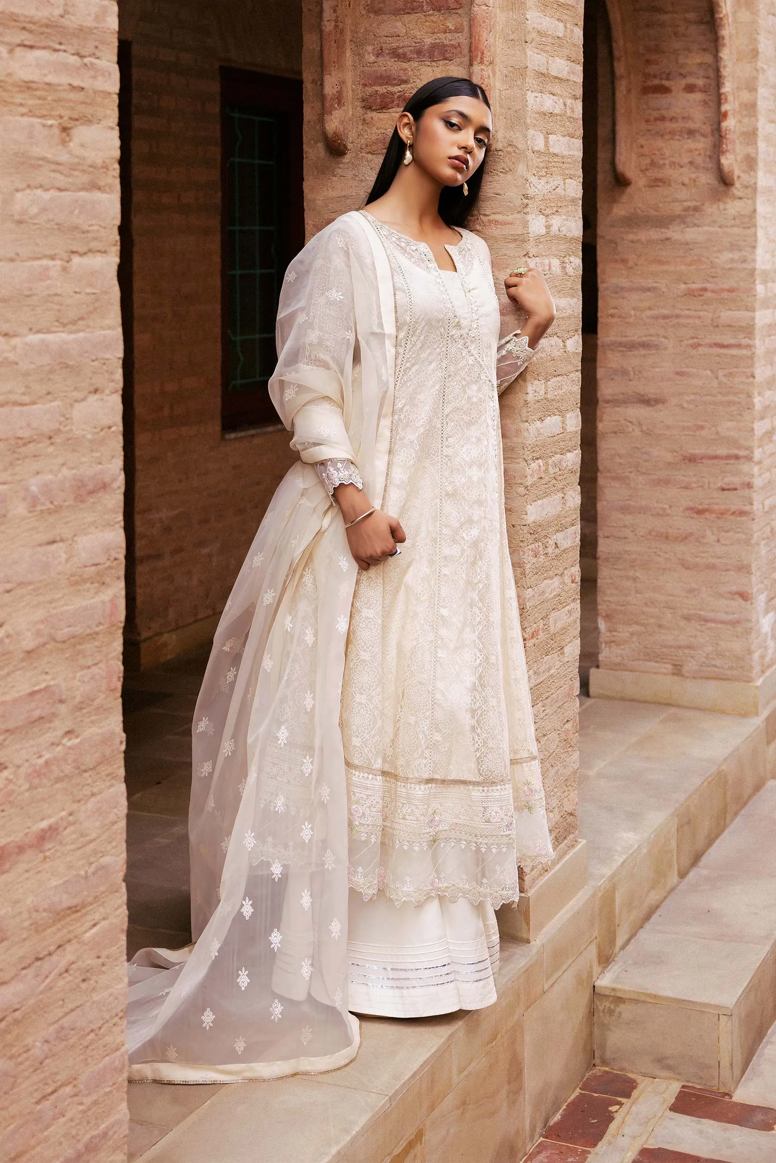Embroidered Organza Pishwas | MB-F24-514