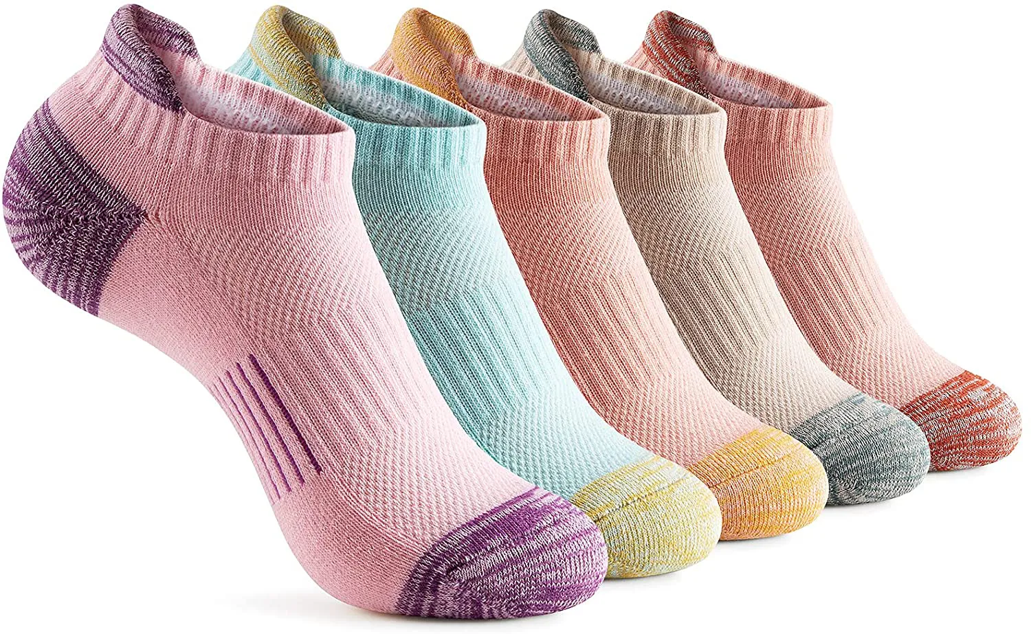 Gonii Ankle Socks Womens Running Athletic No Show Socks Cushioned 5-Pairs