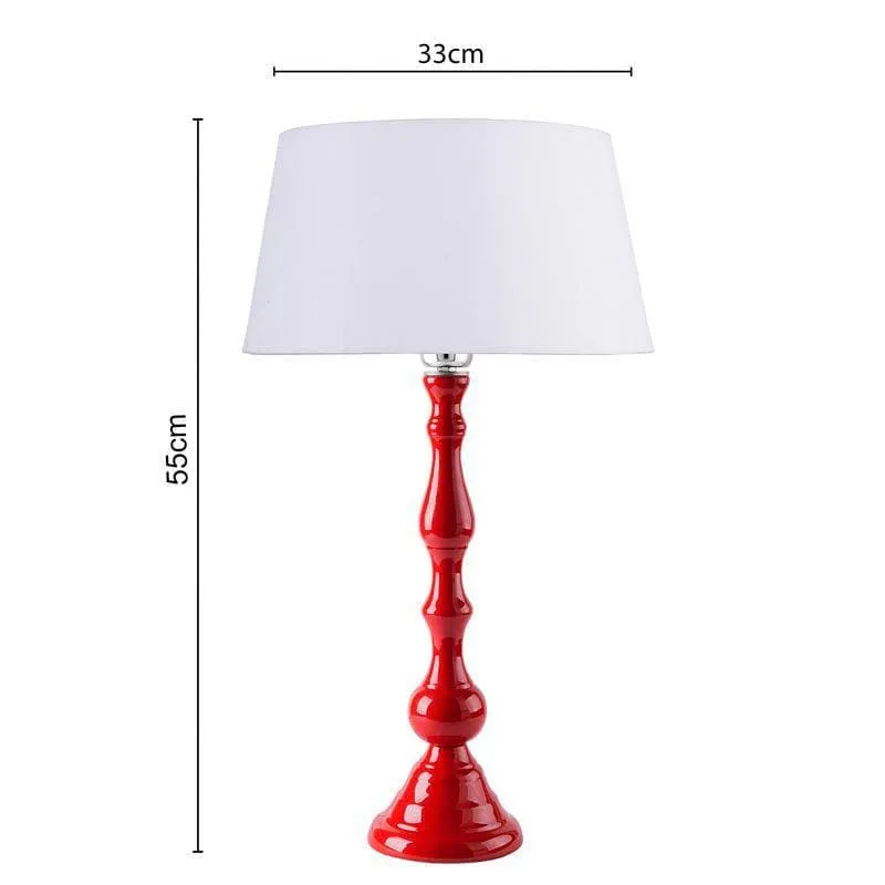 Graceful Gleam Red Table Lamp - White