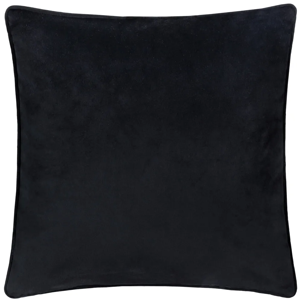 Guilded Palms Embroidered Cushion Black