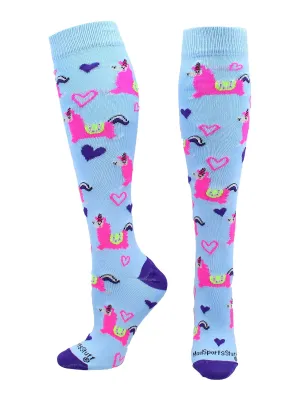 Half Llama Half Unicorn Llamacorn Athletic Socks Over The Calf