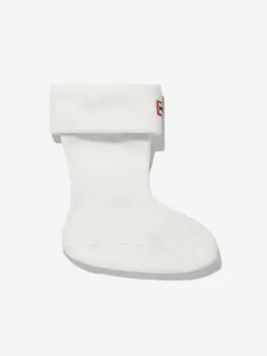 Hunter Kids Recycled Fleece Boot Socks in White