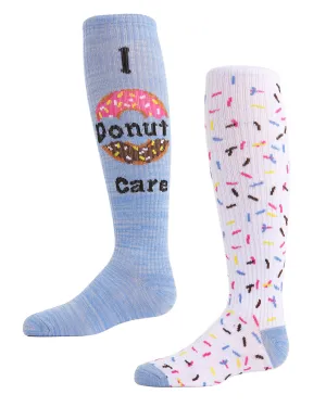 I Donut Care Knee High Sock 2 Pack