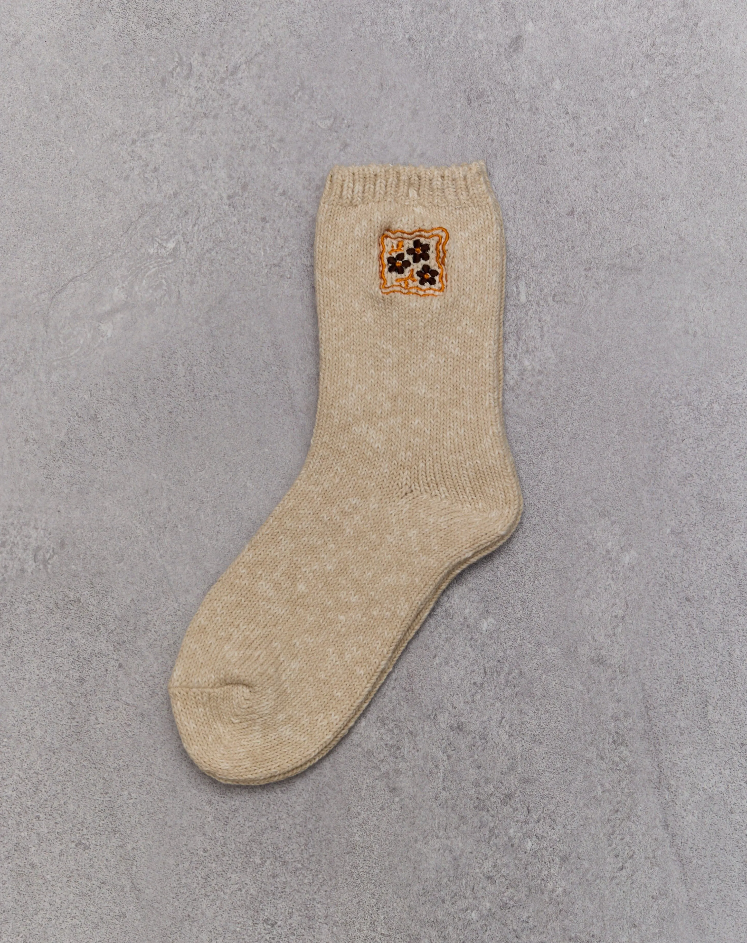 Kapital 56 Yarns Cookie Embroidery Socks, Ivory