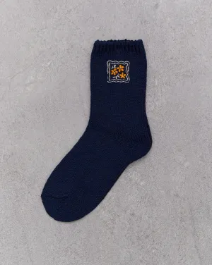 Kapital 56 Yarns Cookie Embroidery Socks, Navy