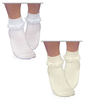 Lace Trim Socks - Choice of Ivory or White