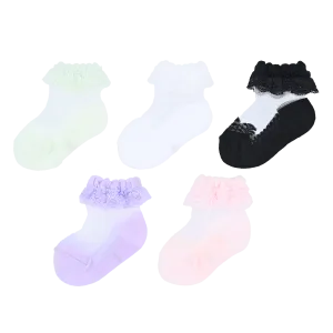 Lace Trim Veil Socks Set