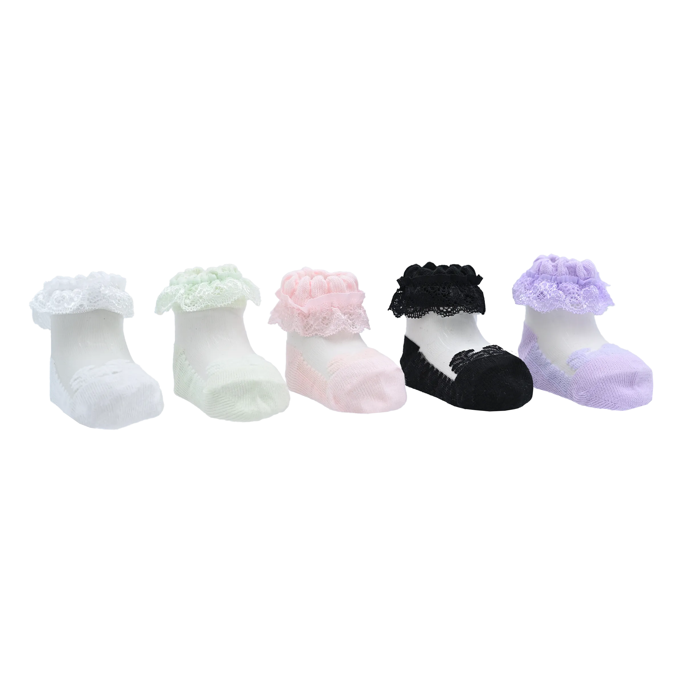 Lace Trim Veil Socks Set