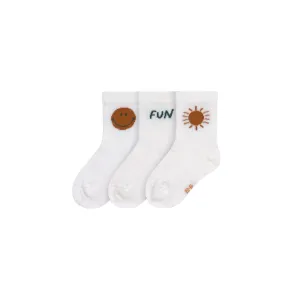 Lassig Tennis Socks - Little Gang - 3 Pack - White - Fun