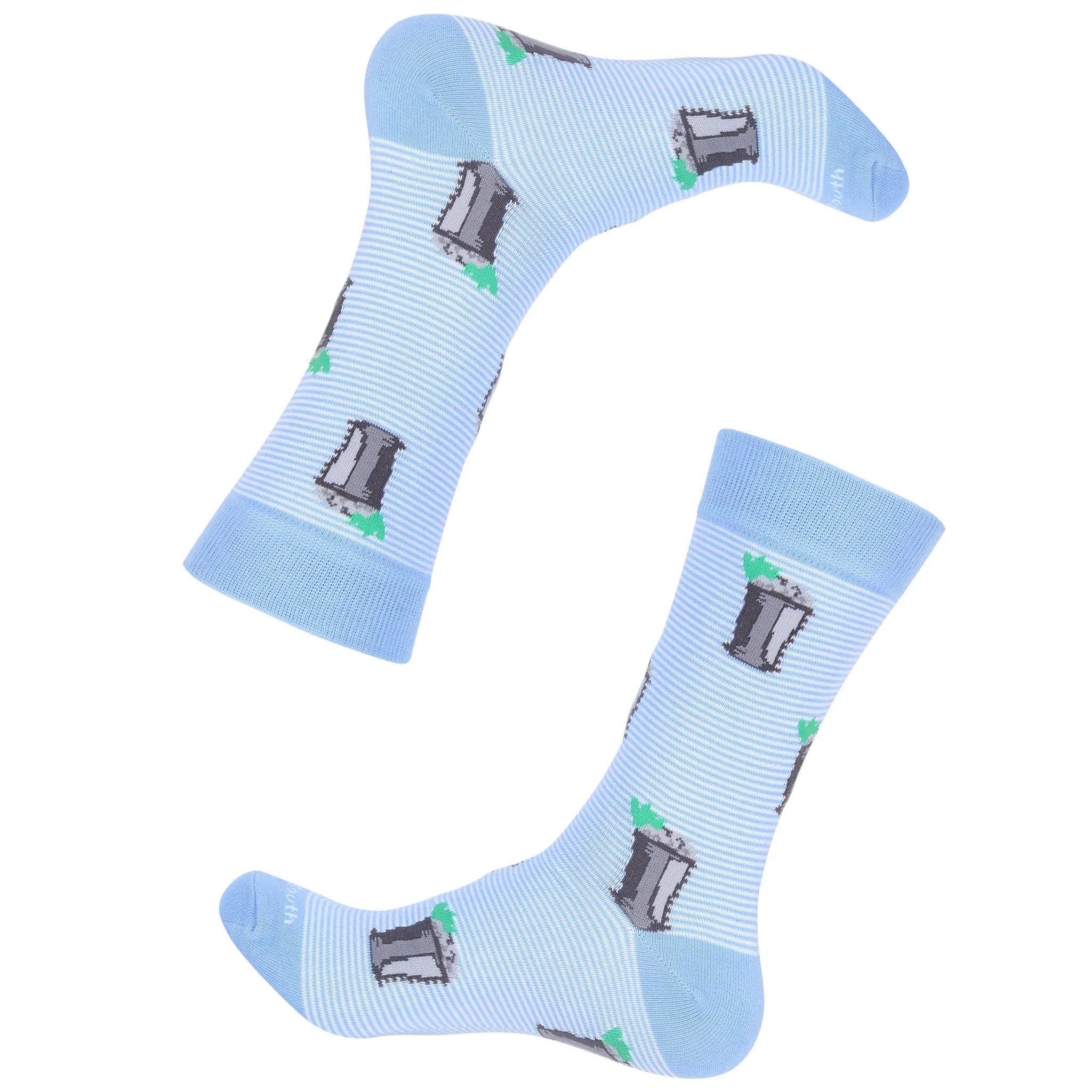 Light Blue Striped Mint Julep Sock